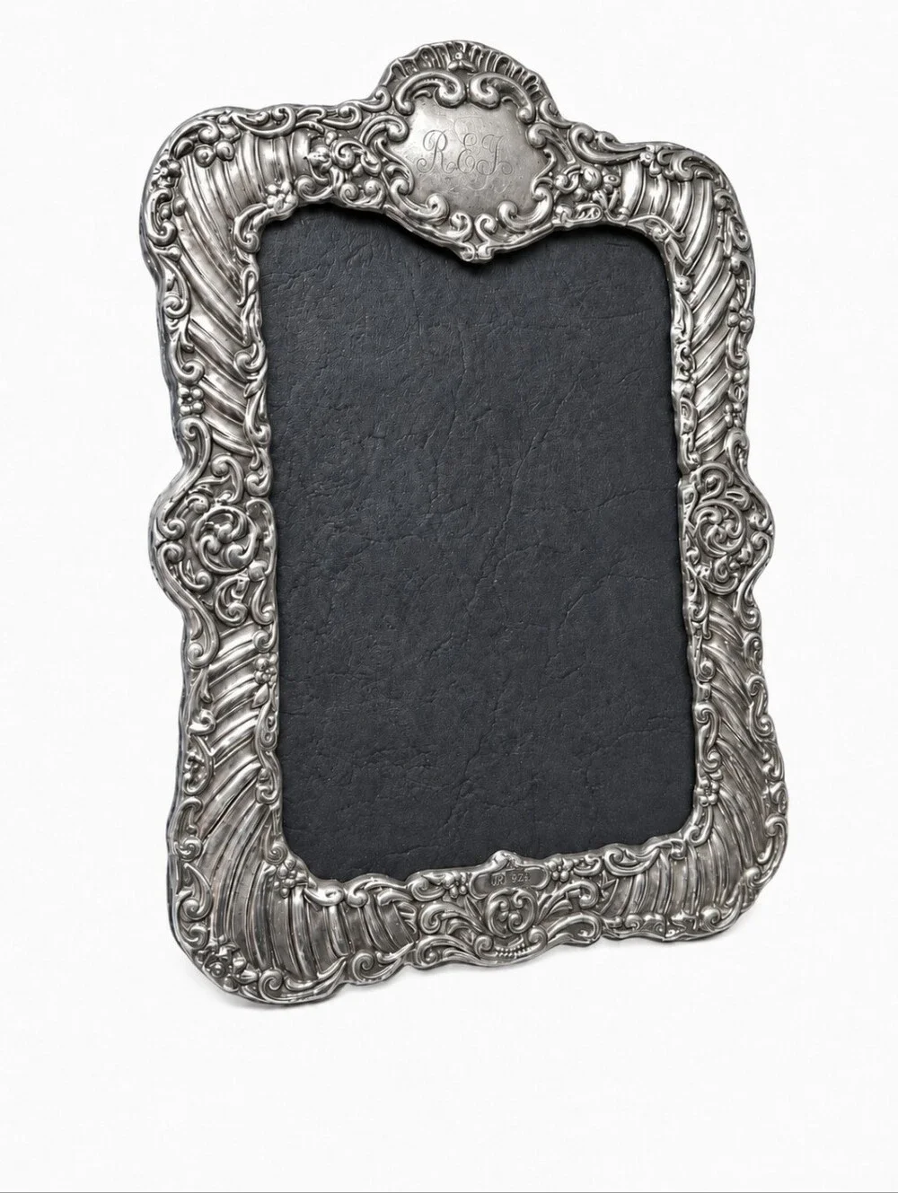 ​VTG | JR .925 Sterling Silver Ornate Baroque Style Picture Frame, Velvet Back